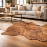 Grand tapis en peau de vache bringée marron | Tapis en peau de vache bringée | Peau de vache bringée