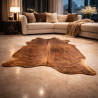 Grand tapis en peau de vache bringée marron | Tapis en peau de vache bringée | Peau de vache bringée