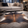 XX/Large Brown Tan & White Cowhide Rug | Double XL Brown Cow Hide |