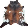 Large Natural Cowhide | Brown & White Cow Hide Rug| Brown Hair on Hide