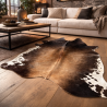 Large Natural Cowhide | Brown & White Cow Hide Rug| Brown Hair on Hide