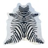 Tapis en peau de vache à motif zèbre grand format | Grand tapis en peau de vache zébrée noire et blanche
