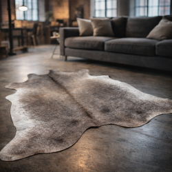 Peau de vachette marron/beige triple XL | Tapis en peau de vachette géant | Peau de vachette énorme