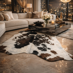 Tapis en peau de vache marron et blanche extra large | Peau de vache naturelle extra large