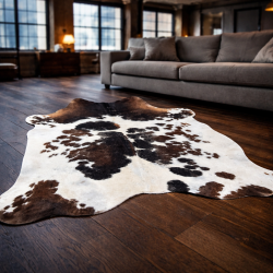 Tapis en peau de vache marron et blanche extra large | Peau de vache naturelle extra large