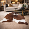 Tapis en peau de vache marron et blanche | Grandes peaux de vache