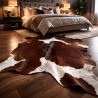 Tapis en peau de vache marron et blanche | Grandes peaux de vache
