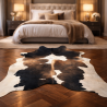 Tapis en peau de vache marron et blanche | Grande peau de vache marron et blanche | Grandes peaux de vache