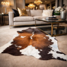 Extra Large Brown & off- White Cowhide Rug | X/Large Natural Cow Hide