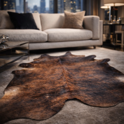 XX/Large Brown Brindle Cowhide Rug | Double XL Brindle Cow Hide |