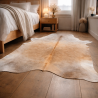 Double XL Brown/Beige Cowhide Rug | Pale Brown Cowskin | XXL Cowhide |