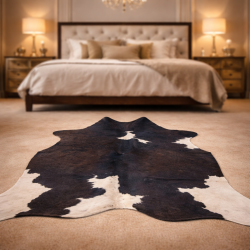 Large Black & White Cowhide Rug | Large Black & White Cowskin