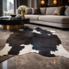 Grand tapis en peau de vache noire et blanche | Grande peau de vache noire et blanche