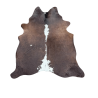 Large Natural Cowhide | Brown & White Cow Hide Rug| Brown Hair on Hide