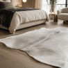 Grand tapis en peau de vache gris clair | Peau de vache gris pâle | Poils gris sur la peau