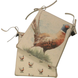 Coussins de chaise réversibles et fuselés motif faisan | Lot de 4, 6 ou 8 coussins