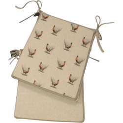 Petits coussins de chaise réversibles à motif faisan | Lot de 4, 6 ou 8 coussins