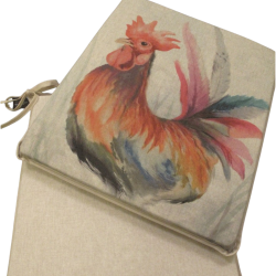 Cuscini per sedie con seduta affusolata reversibile con gallo | Set di 2, 4, 6 o 8 cuscini per sedie