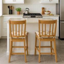 Small Rooster Reversible Tapered Seat Pads | Set of 2,4,6,8 Chair Pads
