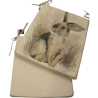 Coussin de siège réversible conique en forme de lapin | Lot de 2, 4, 6 ou 8 coussins de chaise lapin