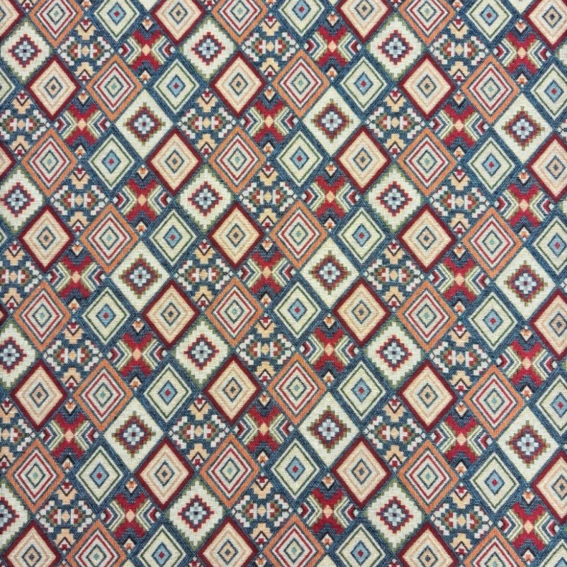 Tessuto Arazzo Azteco | Tessuto Stampato Geometrico | Tessuto Multicolore