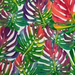 Tropical Leaves Fabric |Bright Multi-Coloured Fabric | Tropical Fabric