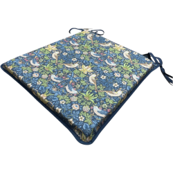 Coussin de siège conique Strawberry Thief Navy | Coussins de siège imprimés William Morris