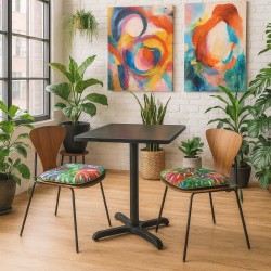 Tropical Leaves Tapered Seat Pad | Modern Multicoloured Seat Pads |