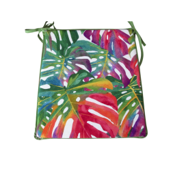 Coussin d'assise conique à motif de feuilles tropicales | Coussins d'assise multicolores modernes |