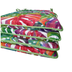 Tropical Leaves Tapered Seat Pad | Modern Multicoloured Seat Pads |
