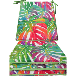 Tropical Leaves Tapered Seat Pad | Modern Multicoloured Seat Pads |