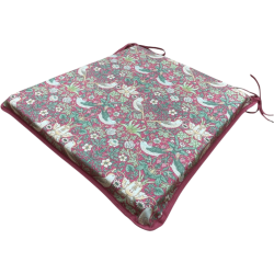 Tapered Seat Pad Strawberry Thief Crimson | William Morris Seat Pads