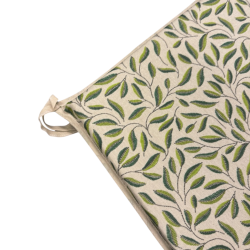 Tapered Seat Pad Green Leaves | Green Patterned Tapered Seat Pads |