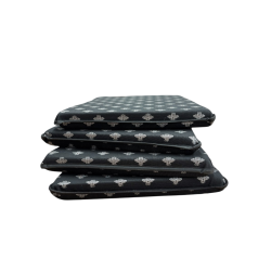 Silver Bee Tapered Seat Pads | Black & Silver Tapered Chair Pads