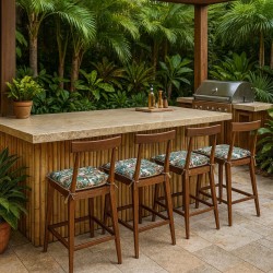 Cuscini per sedie affusolati con arazzo di foresta pluviale naturale | Cuscini per sedie affusolati con giungla