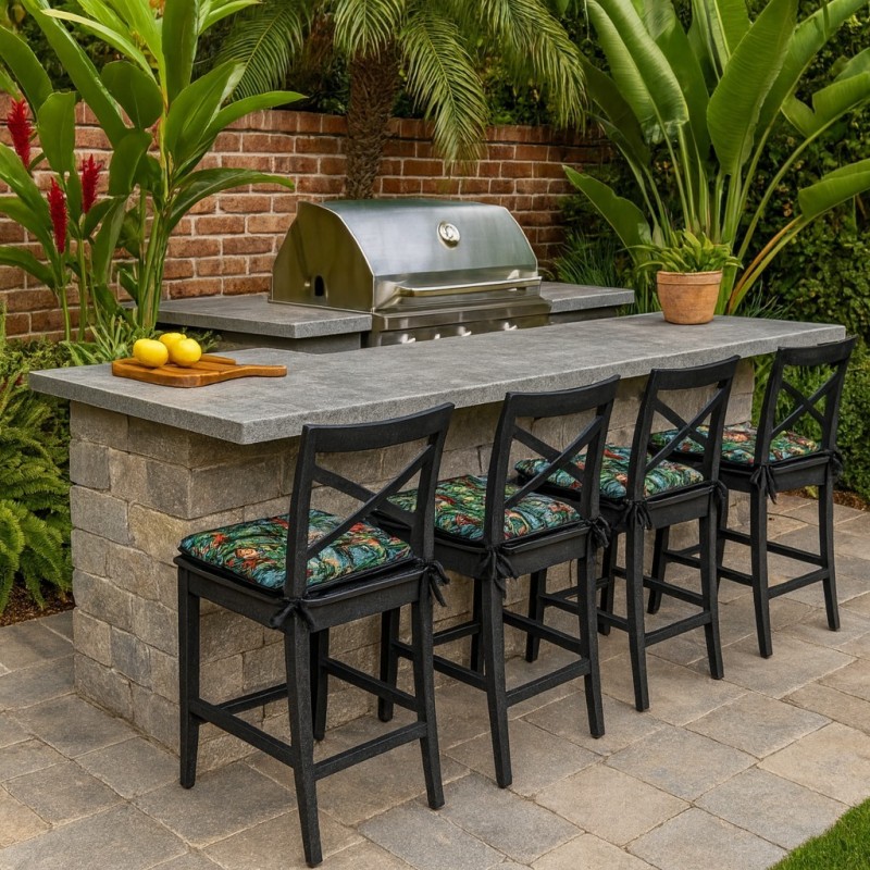 Black Rainforest Tapestry Tapered Seat Pads| Tapered Jungle Seat Pads