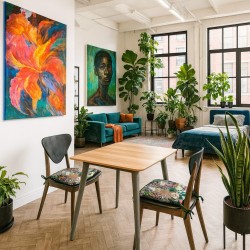 Velvet Rhapsody Tapered Seat Pads | Floral Velvet Tapered Chair Pads