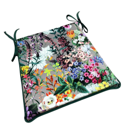 Coussins d'assise coniques Velvet Rhapsody | Coussins de chaise coniques en velours à motifs floraux