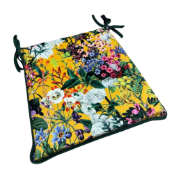 Velvet Midsummer Tapered Seat Pads | Floral Velvet Tapered Chair Pads