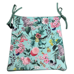 Velvet Tranquillity Tapered Seat Pads | Floral Velvet Chair Pads |
