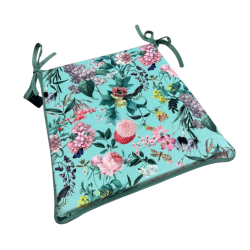 Velvet Tranquillity Tapered Seat Pads | Floral Velvet Chair Pads |