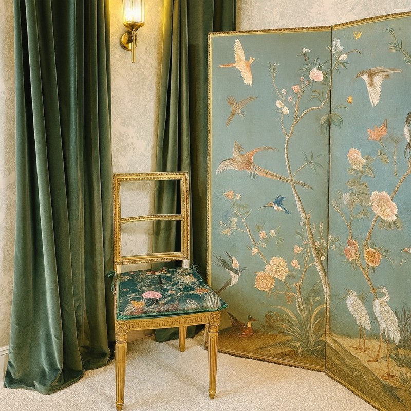 Velvet Chinoiserie Taps Toelopende Stoelkussens | Luxe Oosterse Fluwelen Stoelkussens
