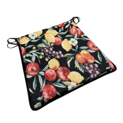 Schwarze Früchte Gobelin Sitzpolster | Frucht-Design Sitzpolster