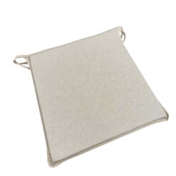 Cuscini per sedie in lino semplice | Cuscini per sedie beige con lacci |