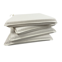 Coussins de siège coniques à rayures blanches | Coussins de siège coniques à rayures avec attaches |