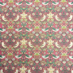 Tissu rouge Strawberry Thief | Tissu William Morris | Tissu rouge