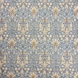Schlangenhaupt-Denimstoff | William Morris Stoff | Blau bedruckter Stoff
