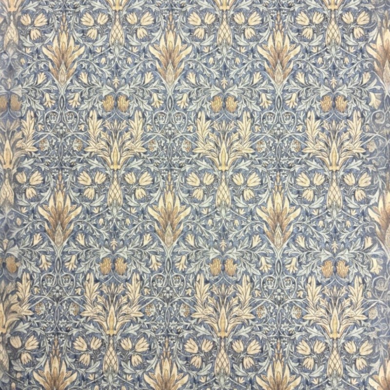 Slangenkop Denim Stof | William Morris Stof | Blauw Bedrukt Stof