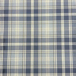Highland-Karo-Denimstoff | Blau karierter Tartan-Stoff | Blaue Karos
