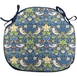 Strawberry Thief Navy Spindle Seat Pad | Floral Spindle Chair Pads |